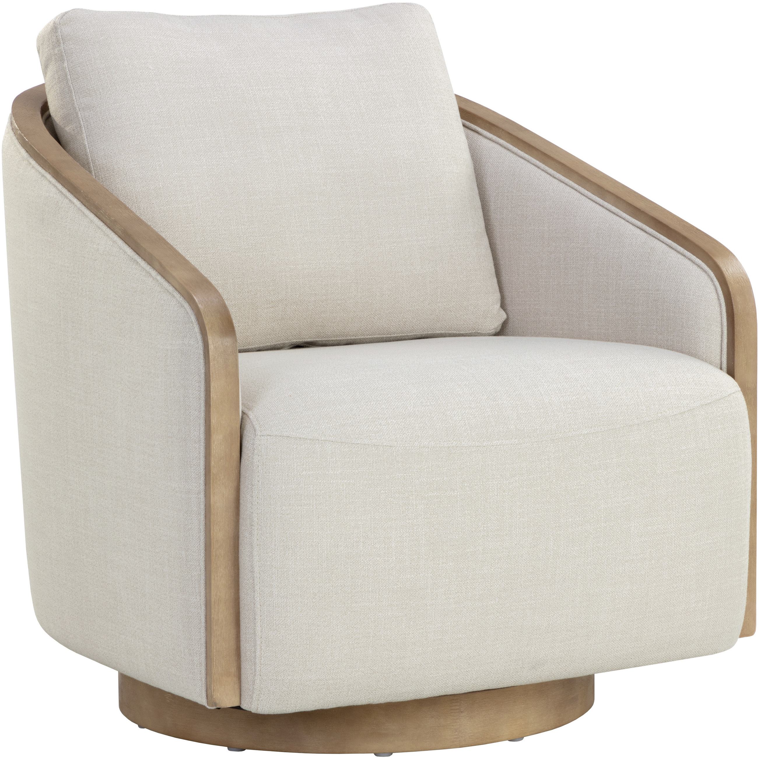 Tasia Effie Linen Swivel Lounge Chair